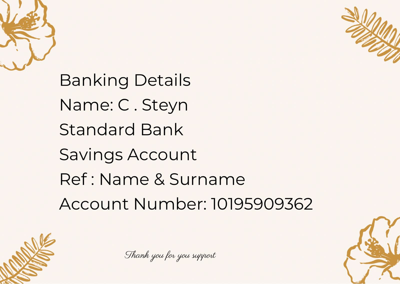 Banking Details